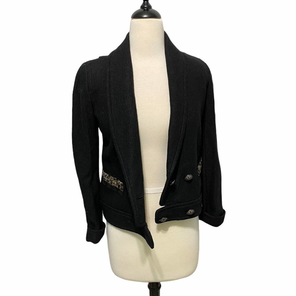 Loft Wool Blazer Double Breasted Gemstones Black 2 - Picture 15 of 15